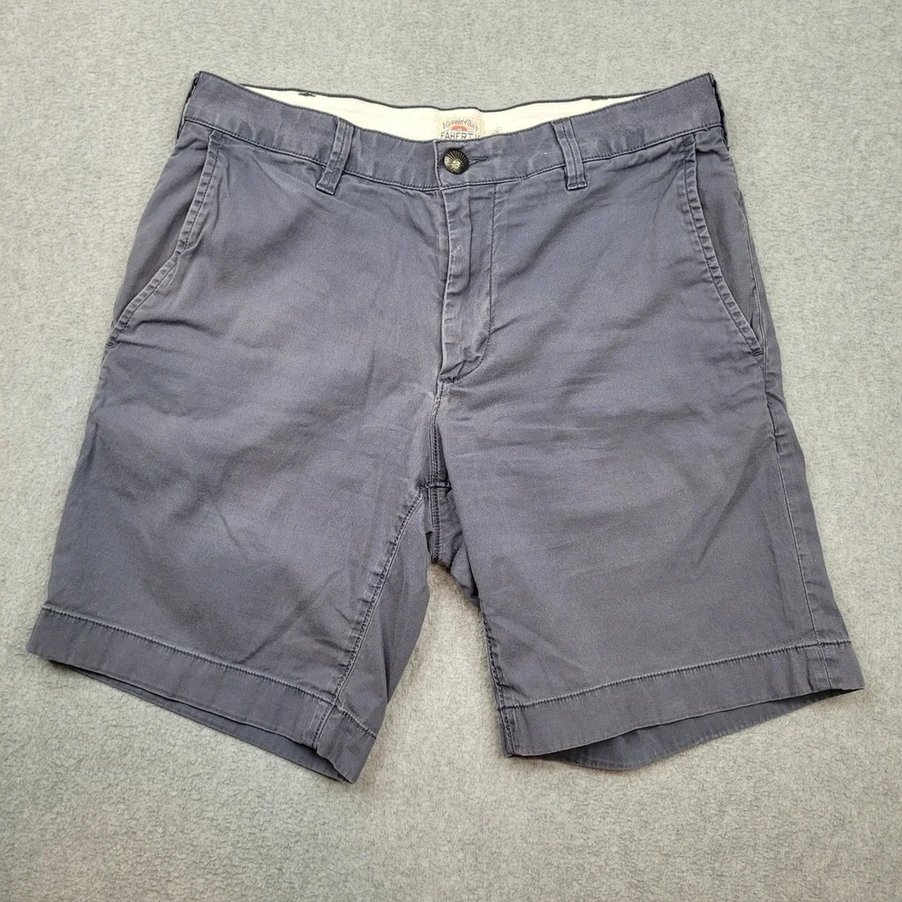Faherty Chino Shorts Mens 29 Blue All Day Organic Cotton Tencel Stretch